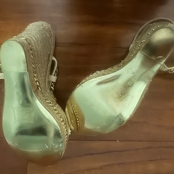 bebe Gold Chain Wedge Sandals - Picture 5 of 7